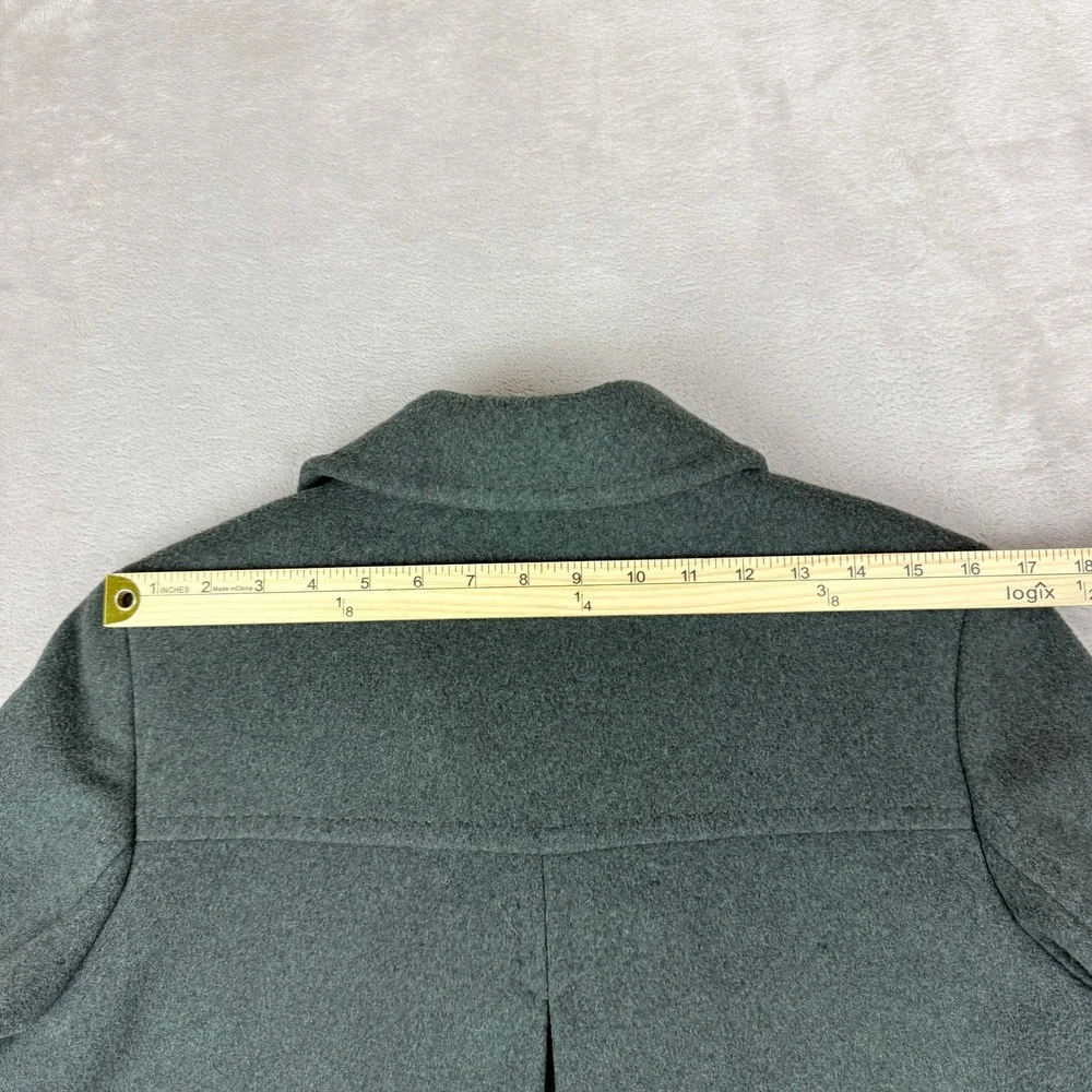 Lands End Womens 12 Peacoat Jacket Hunter Green Wool Cashmere Blend Preppy